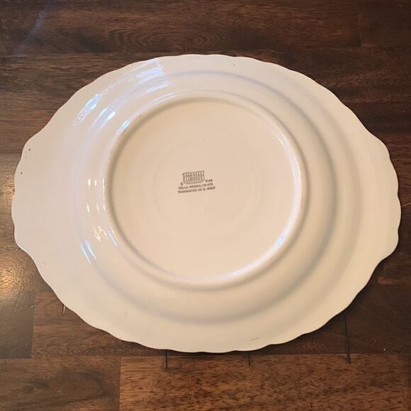 Limoges White and Gold Oval Serveware Platter - Picture 5 of 7